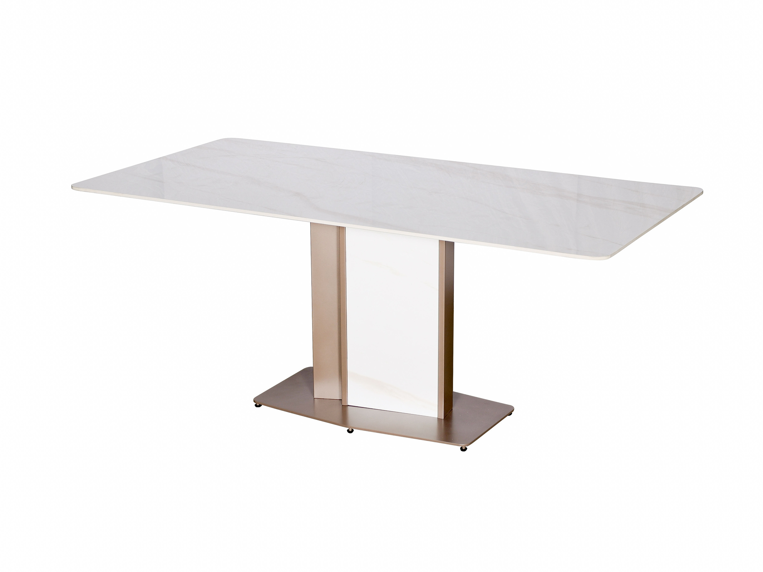 Livin Hill Esstisch 180cm Modig Roségoldene Basis, weiße Tischplatte M54