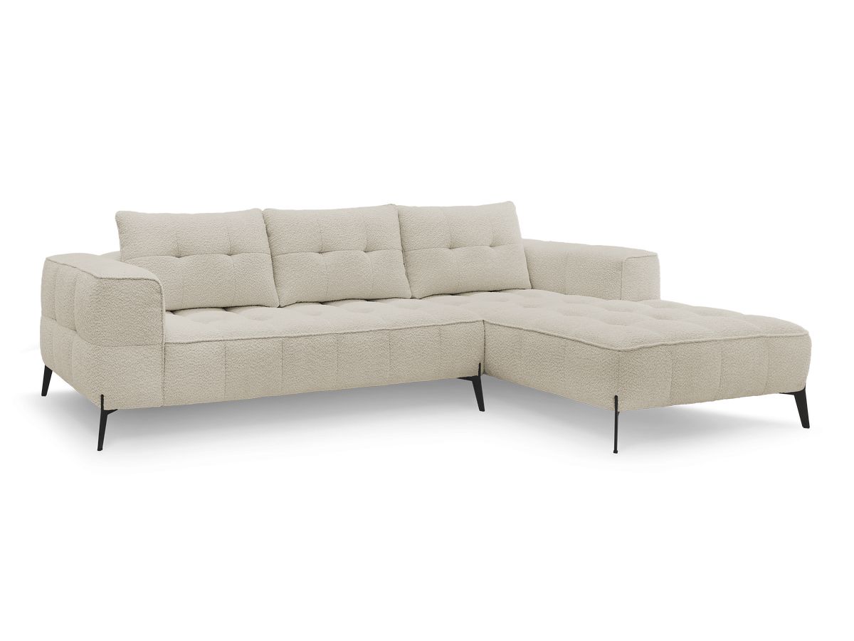 Bobochic Anis Ecksofa Bouclé-Stoff Beige Ecke rechts