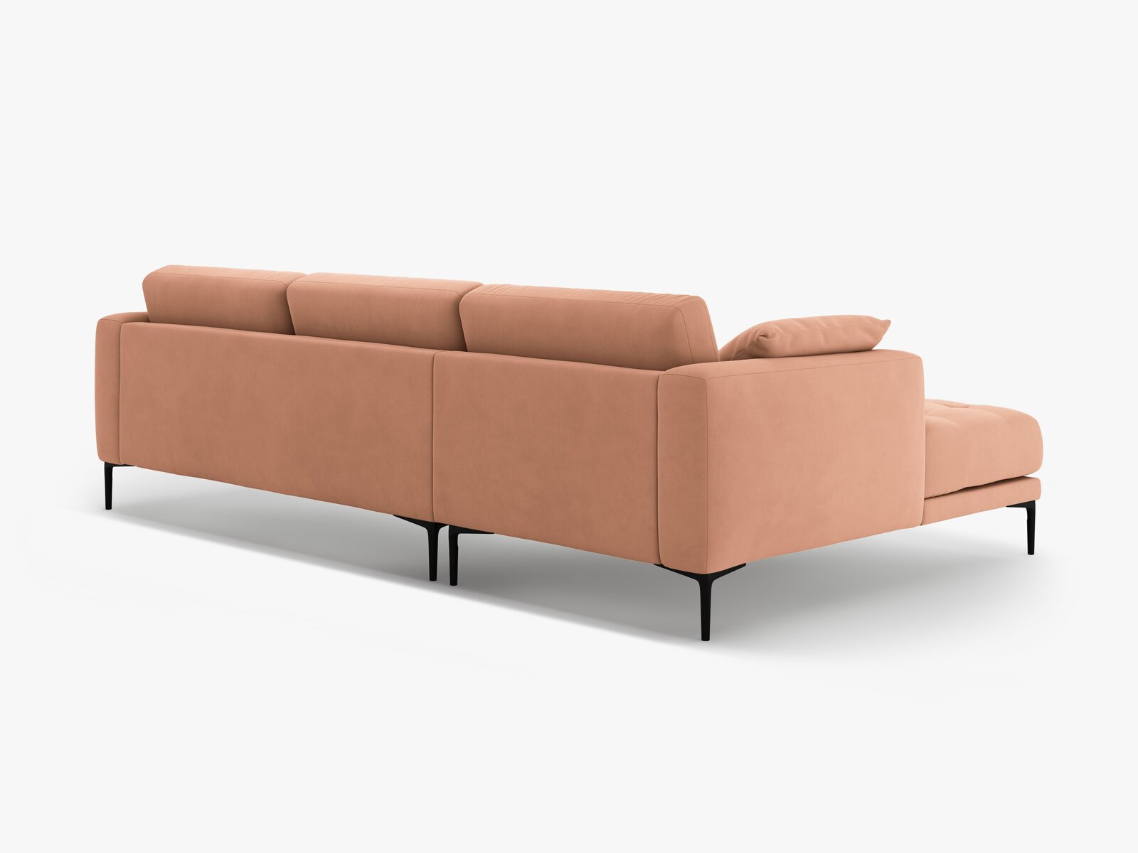 Micadoni Ecksofa Bemy 3-Sitzer Links Samt Rosa
