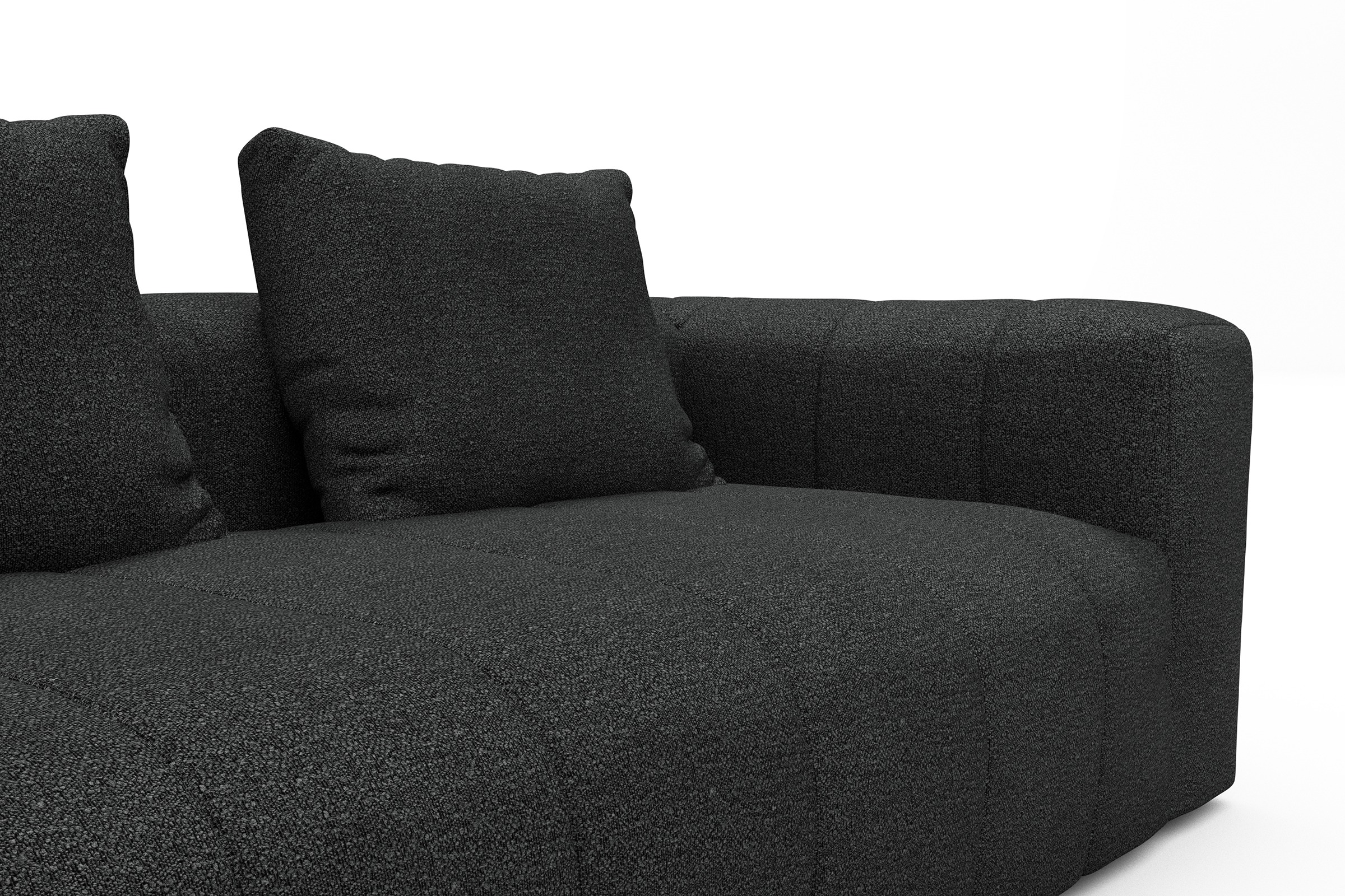 Sofa Hugo 3-Sitzer Boucle-Charcoal