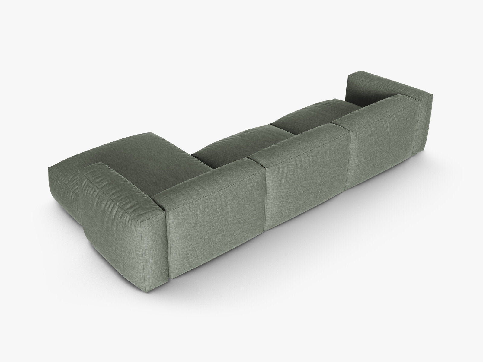 Micadoni Ecksofa Martina 3-Sitzer 90cm Sitztiefe Rechts Strukturierter Stoff Boston Moßgrün