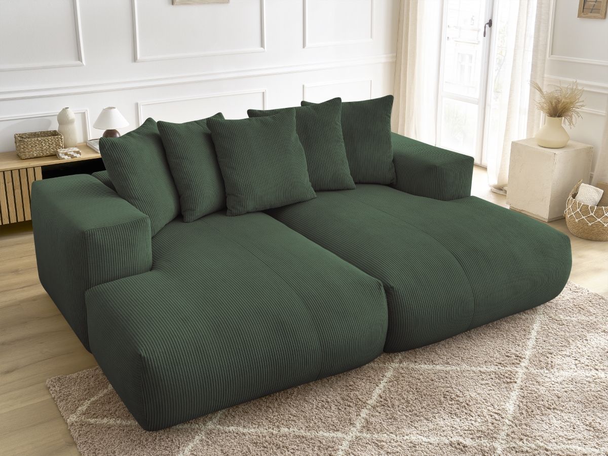 Bobochic Voltaire Sofa 4-Sitzer 248 × 170 cm Cordsamt Grün