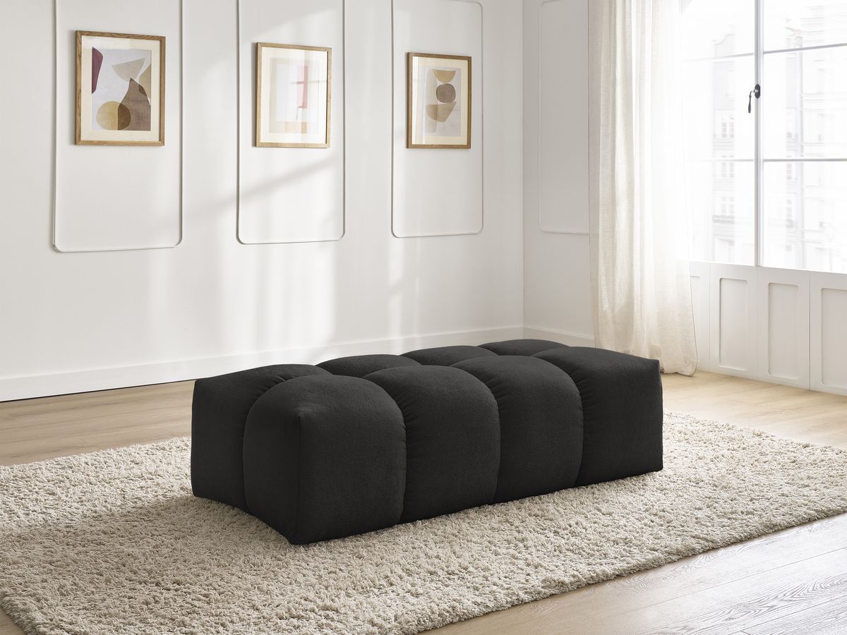 Bobochic Everest Pouf 140 × 70 cm Melange-Stoff Schwarz