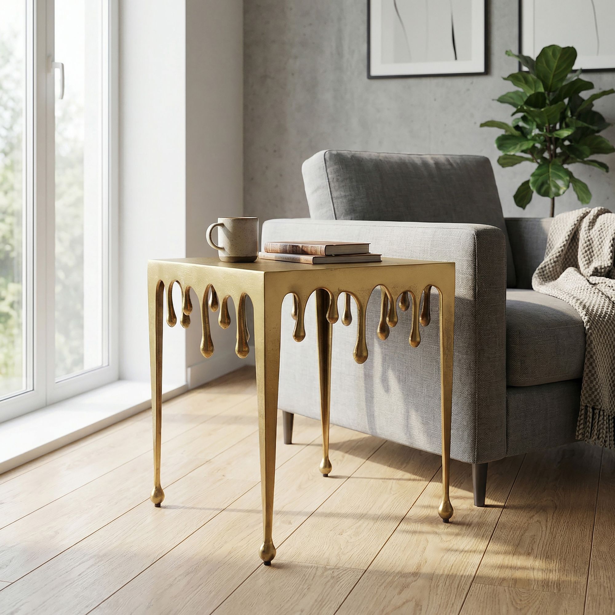 Beistelltisch Levanger Aluminium Gold 45,5 × 45,5 × 51 cm