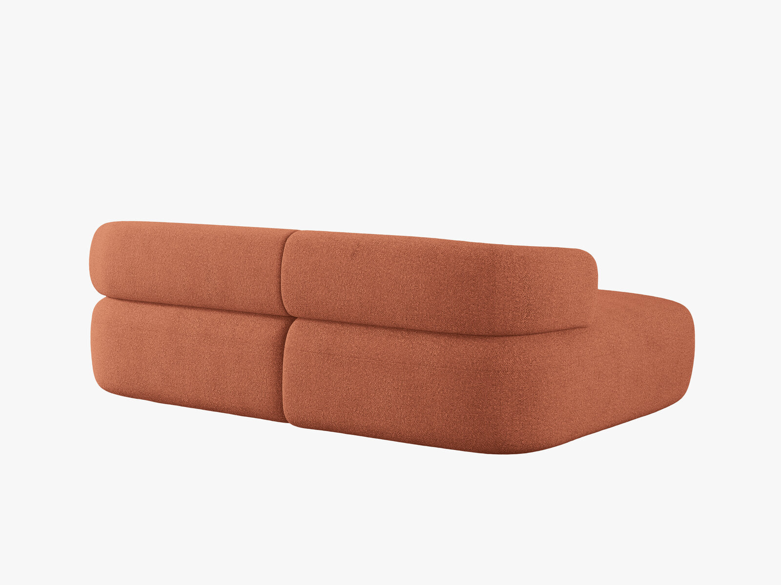 Micadoni 5-Sitzer Ecksofa Jenny Kleine Version Links Boucle Now or Never Ziegel