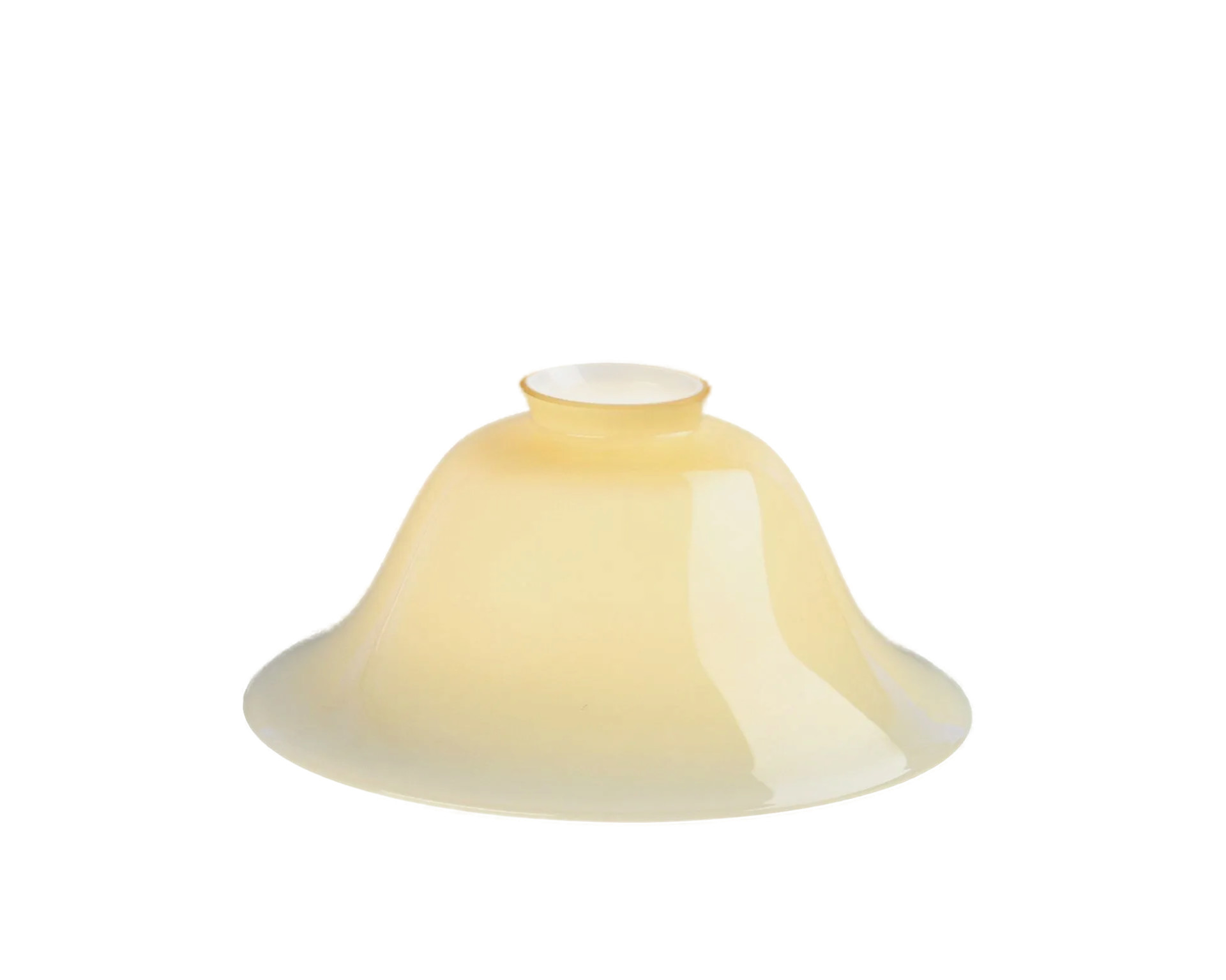 Berliner Messinglampen Glasschirm Nr. 22 Glockenform, Elfenbein