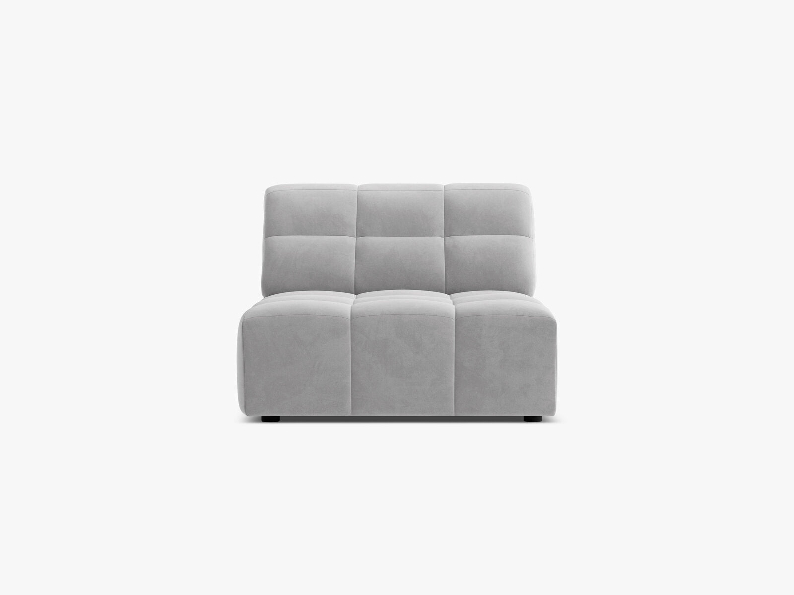 Micadoni Jennifer Sofamodul armlos Samt Bluvel Silber
