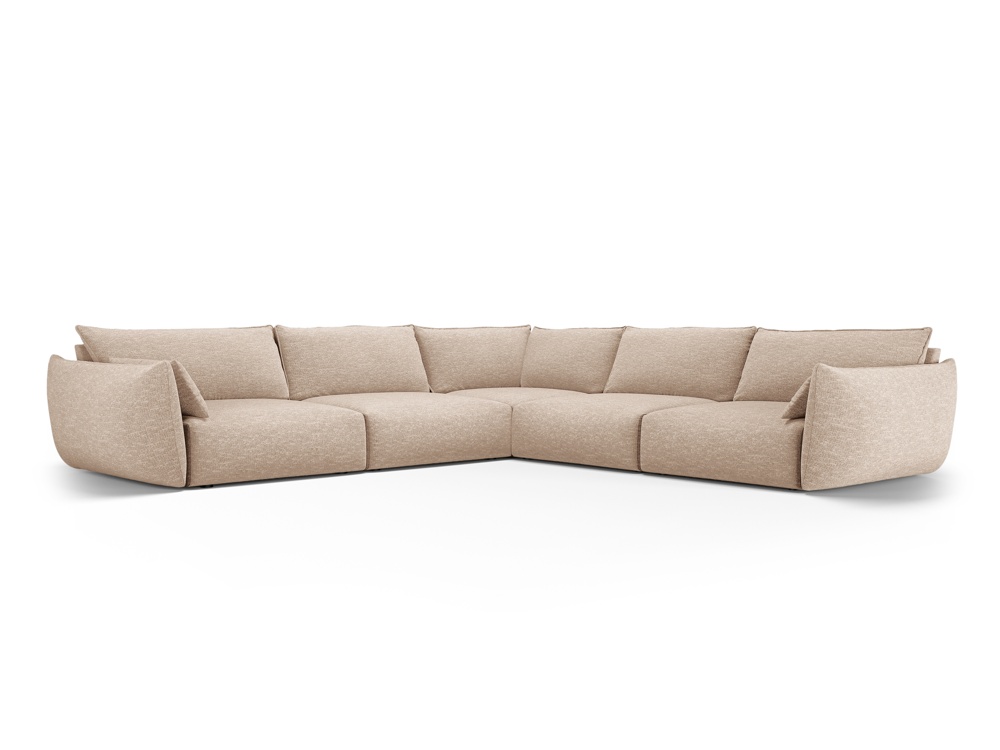 Cosmopolitan Design Symmetrisches Ecksofa Matera 7-Sitzer Chenille Eden Dunkelbeige