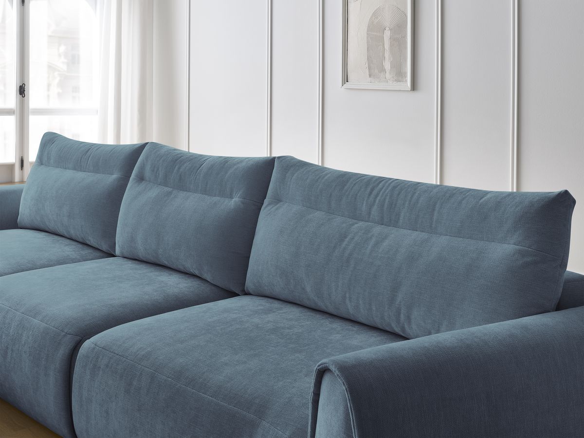 Bobochic Aden Ecksofa 386 × 152 cm Stoff Hellblau Ecke links