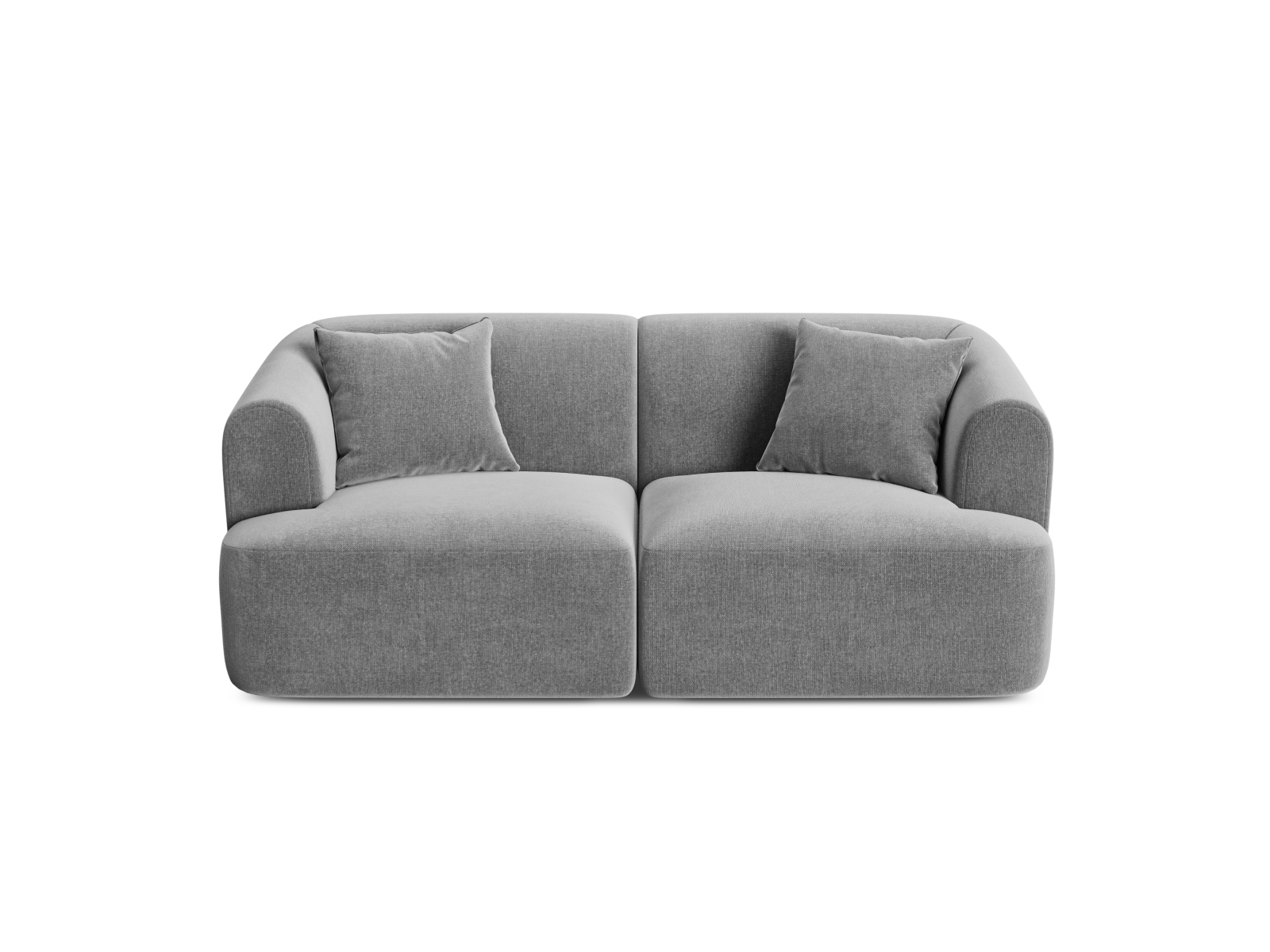 Cosmopolitan Design Sofa Campi 2-Sitzer Samt Vogue Grau