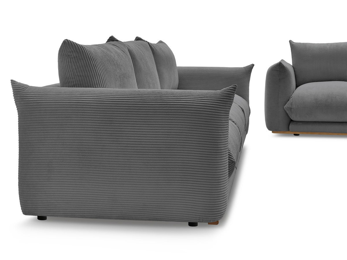 Bobochic Ernest Sofa 5-Sitzer Cordsamt Dunkelgrau
