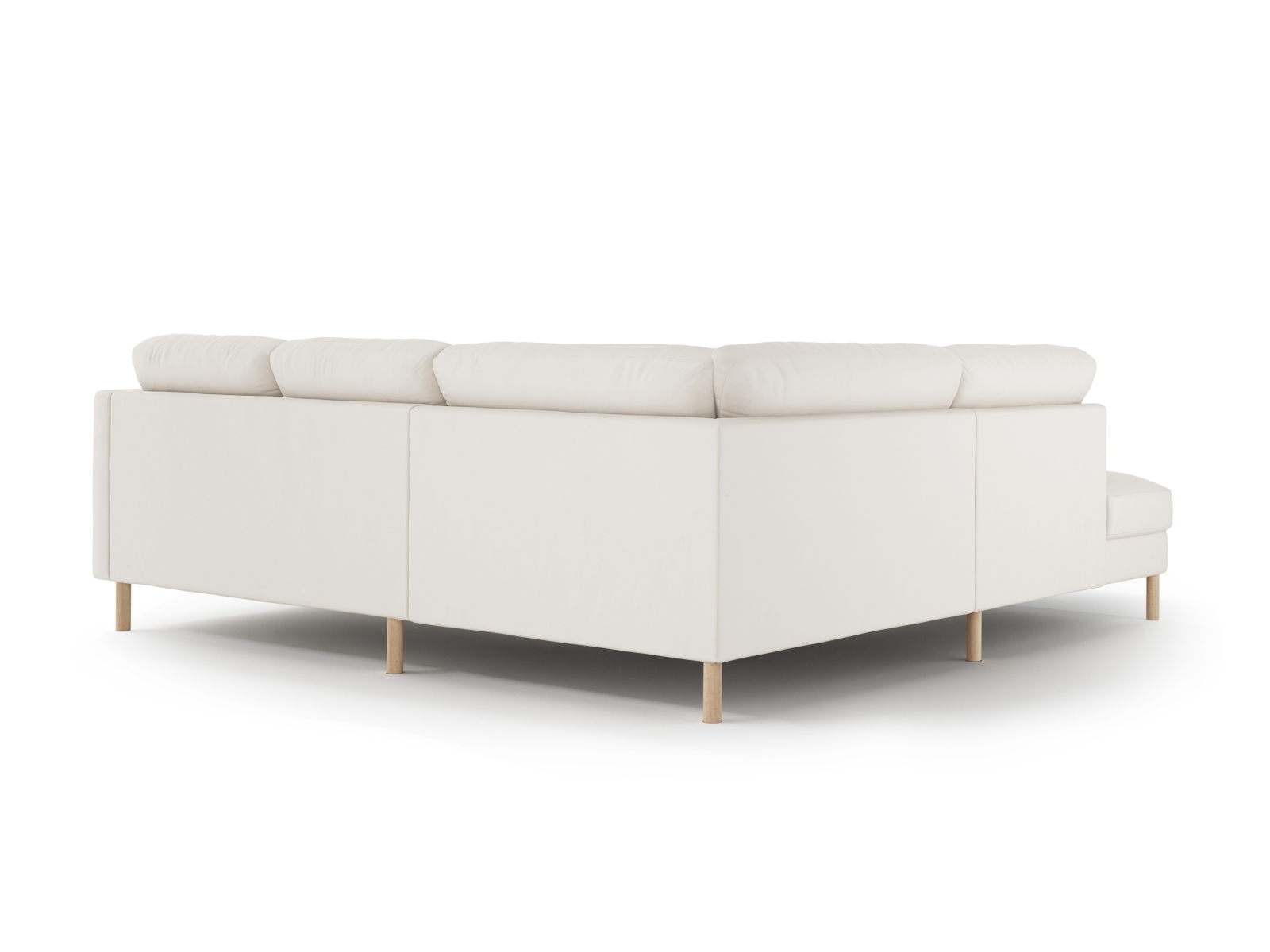 Micadoni Symmetrisches Ecksofa Eden 4-Sitzer Links Samt Beige