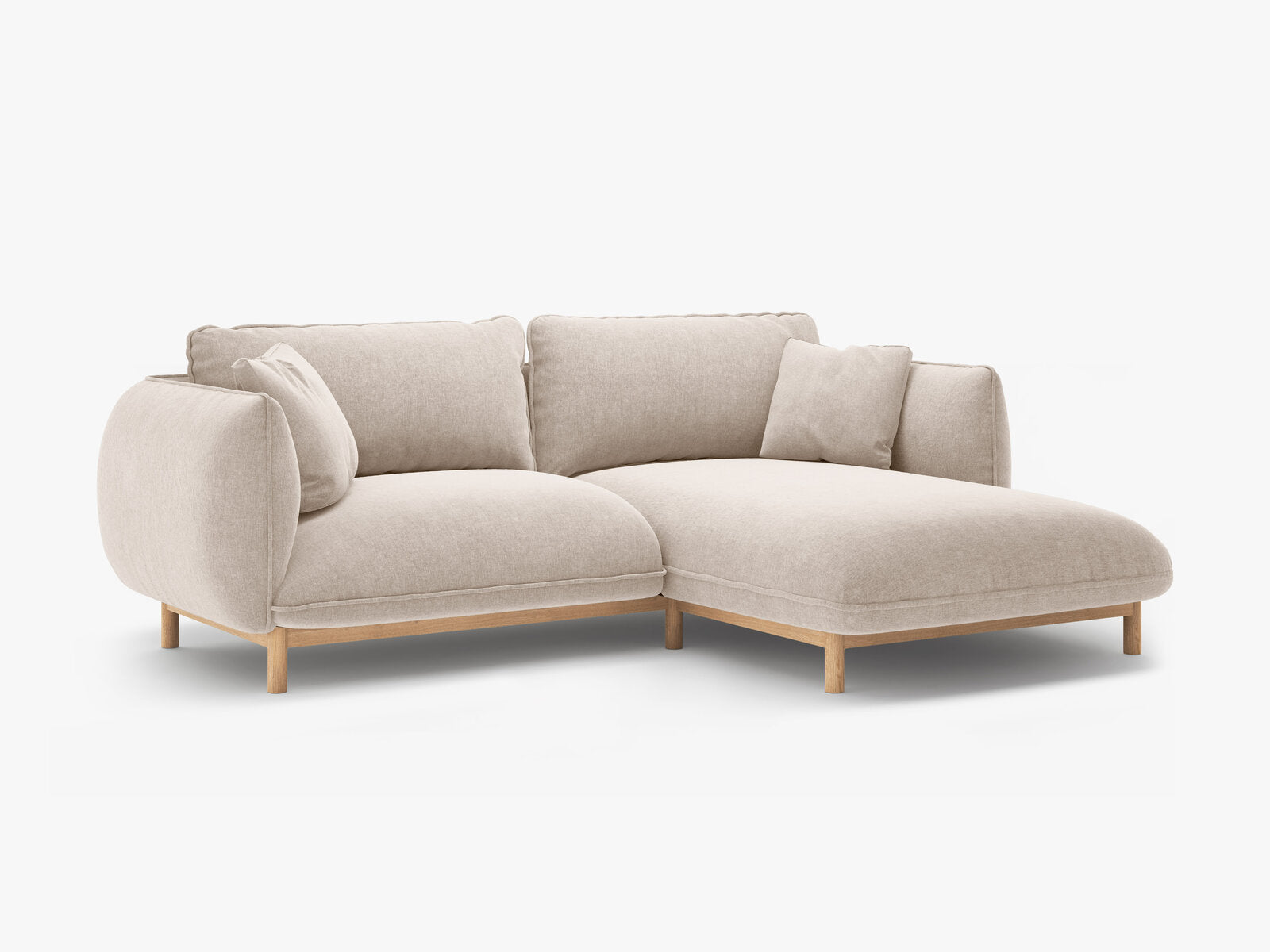 Micadoni Ada Ecksofa 3-Sitzer Rechts Strukturierter Stoff Wind Helles Beige