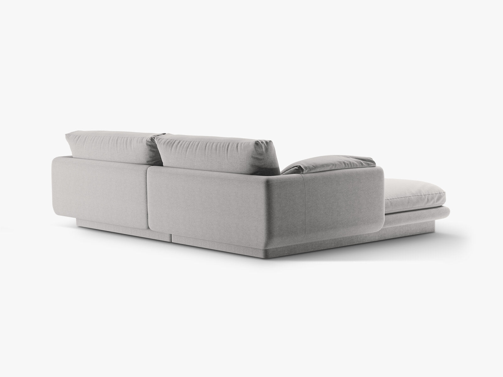 Micadoni Ecksofa Torino 3-Sitzer Rechts Strukturierter Stoff Hellgrau