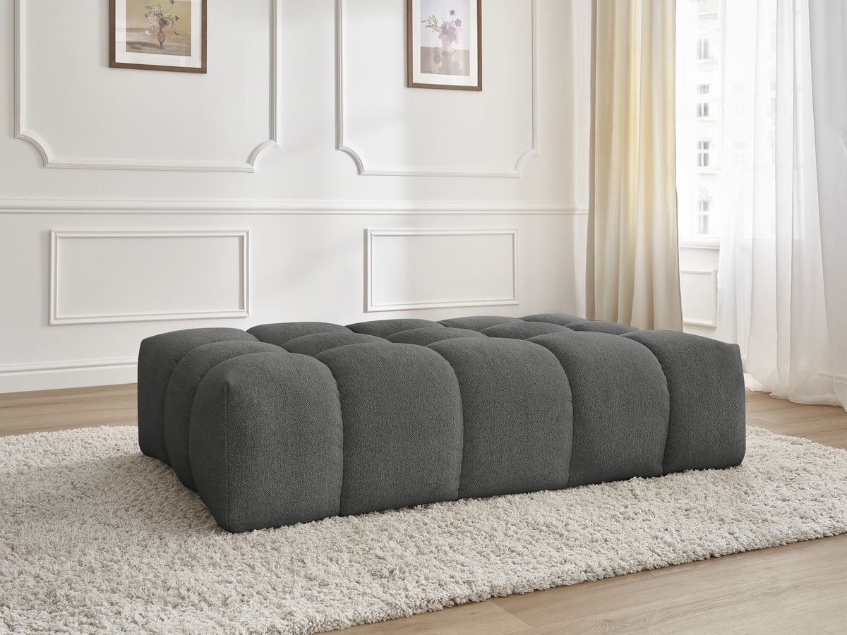 Bobochic Everest Pouf 166 × 100 cm Melange-Stoff Dunkelgrau