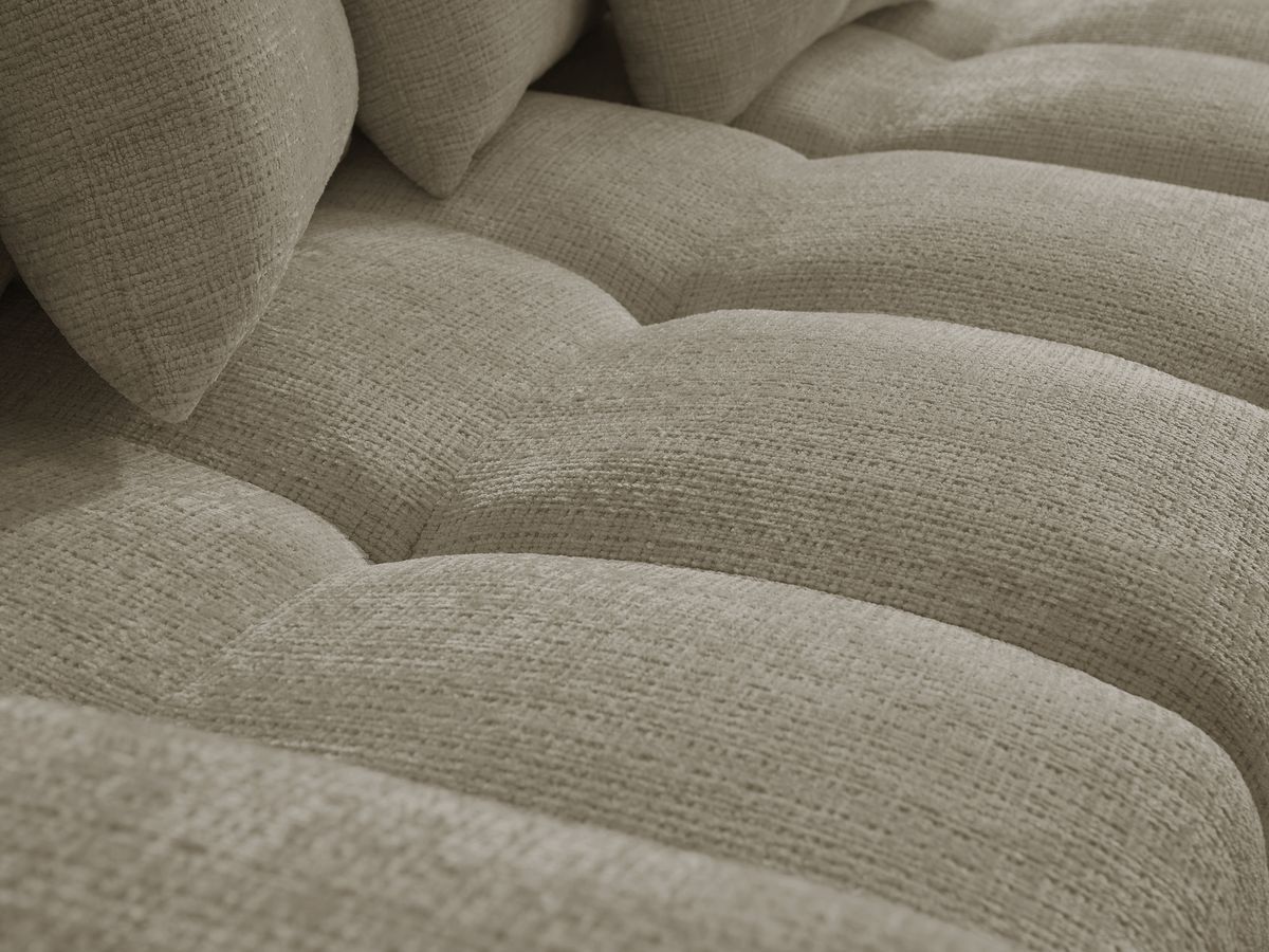 Bobochic Anakin Ecksofa, 6 Kissen Strukturstoff Taupe