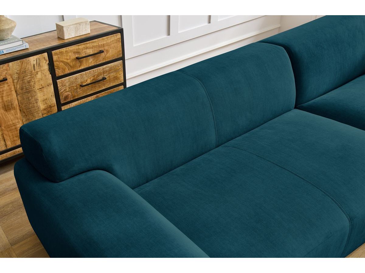 Bobochic Lavena Ecksofa 272 × 220 cm Samt Dunkelblau Ecke rechts