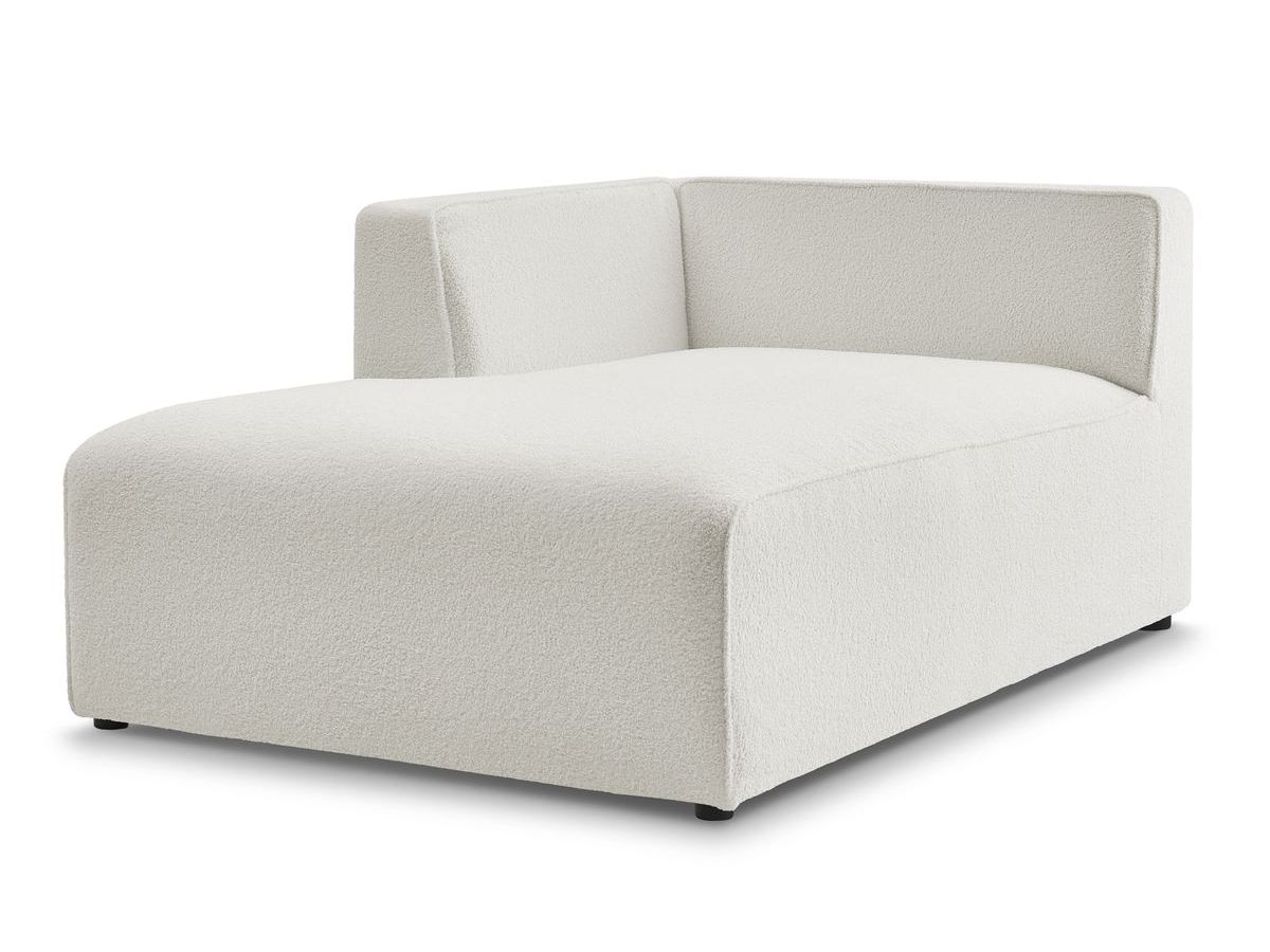 Bobochic Megeve Méridienne-Modul Bouclé-Stoff Weiß Ecke links