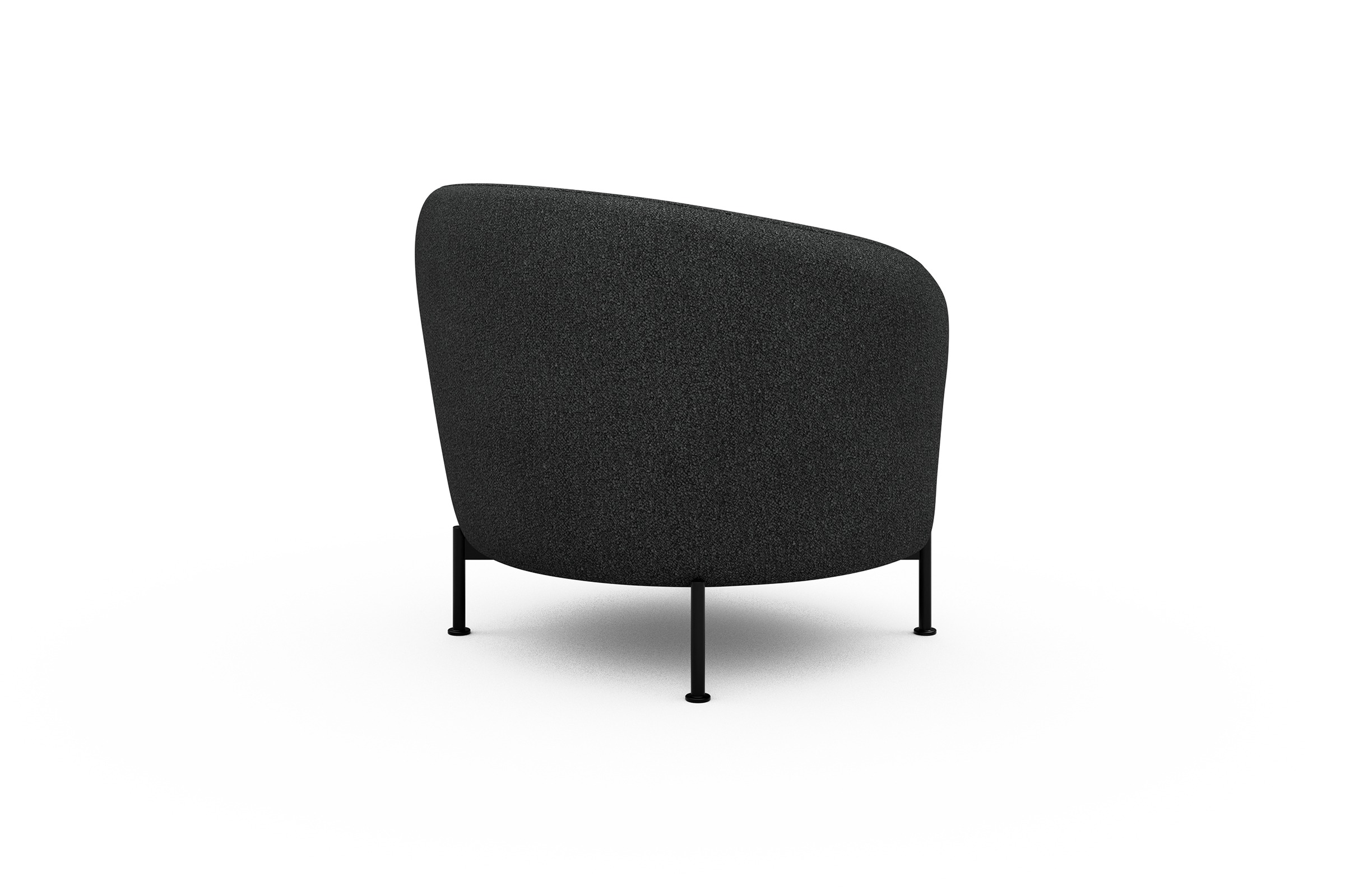 Sessel Ronda X-Metallgestell Schwarz Boucle-Charcoal