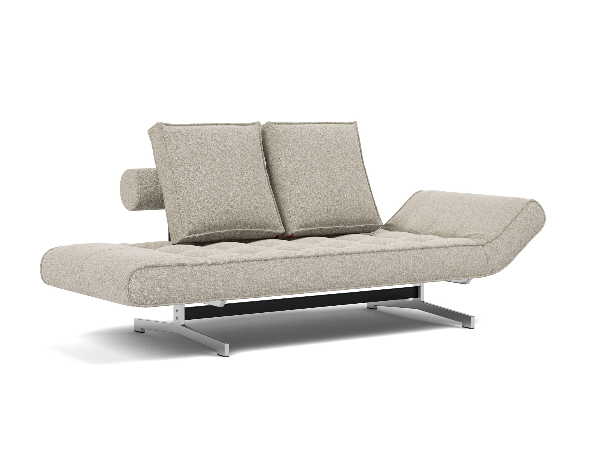 Tagesbett Ghia Boucle Skandi 539-Beige Beine Chrom