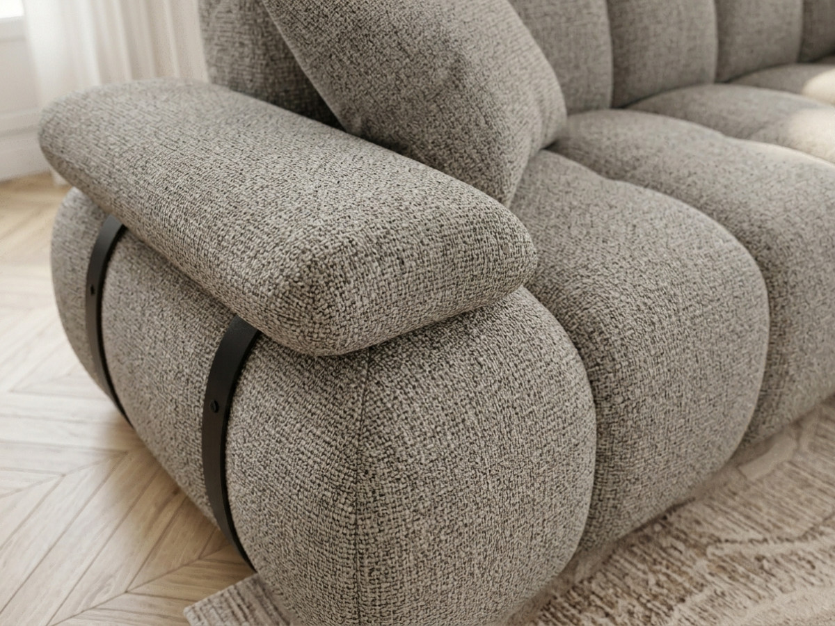 Bobochic Rivoli Sofa 4-Sitzer Melange-Stoff Taupe