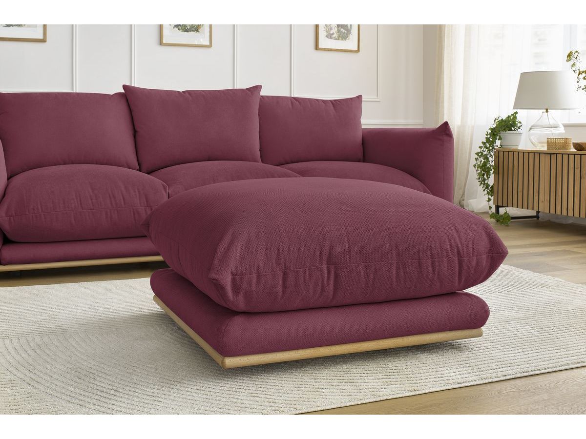 Bobochic Ernest Sofa 4-Sitzer mit Pouf Stoff Rot