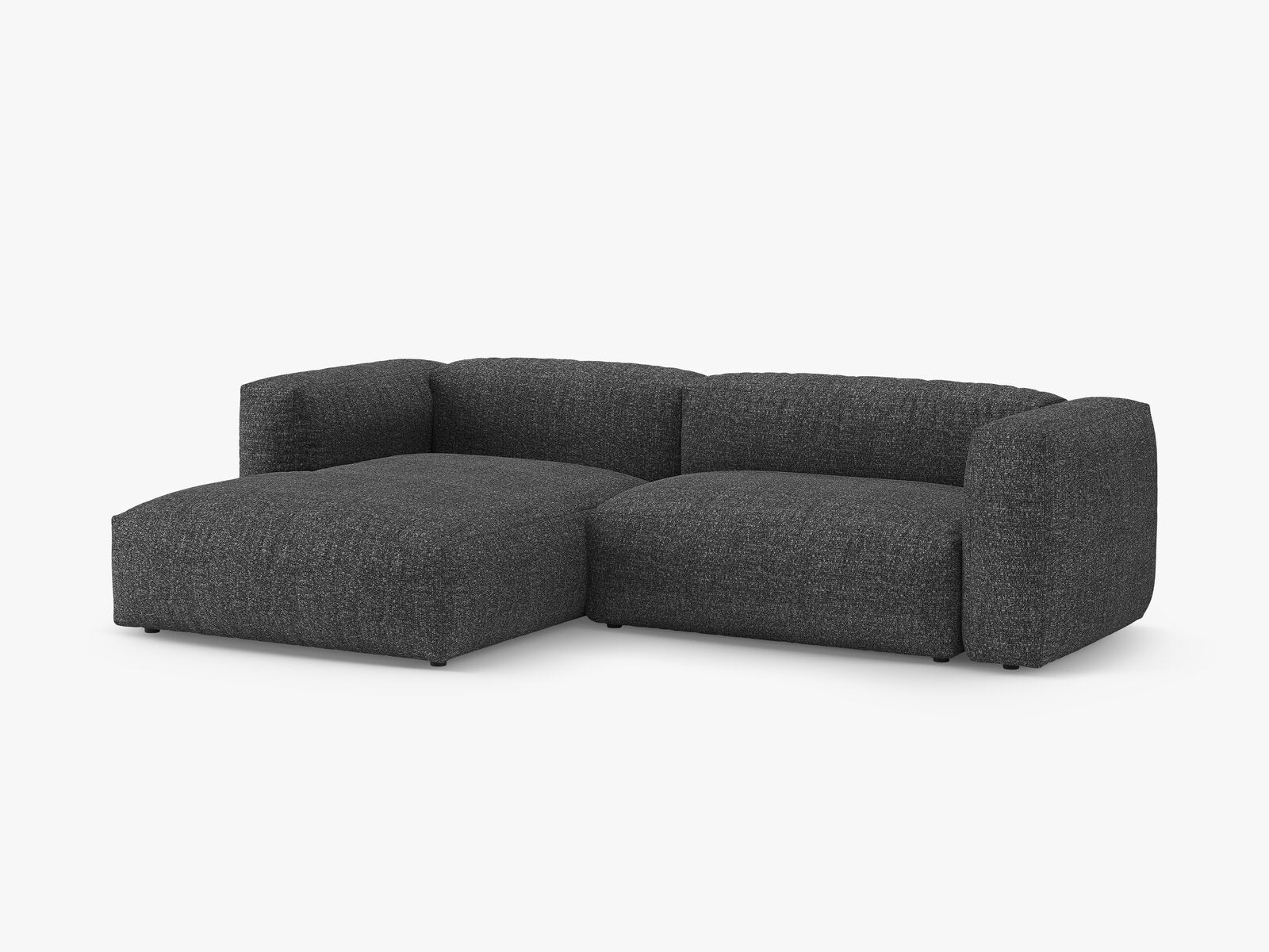 Micadoni Martina Ecksofa 4-Sitzer mit Schlaffunktion Links Boucle Monet Anthrazit