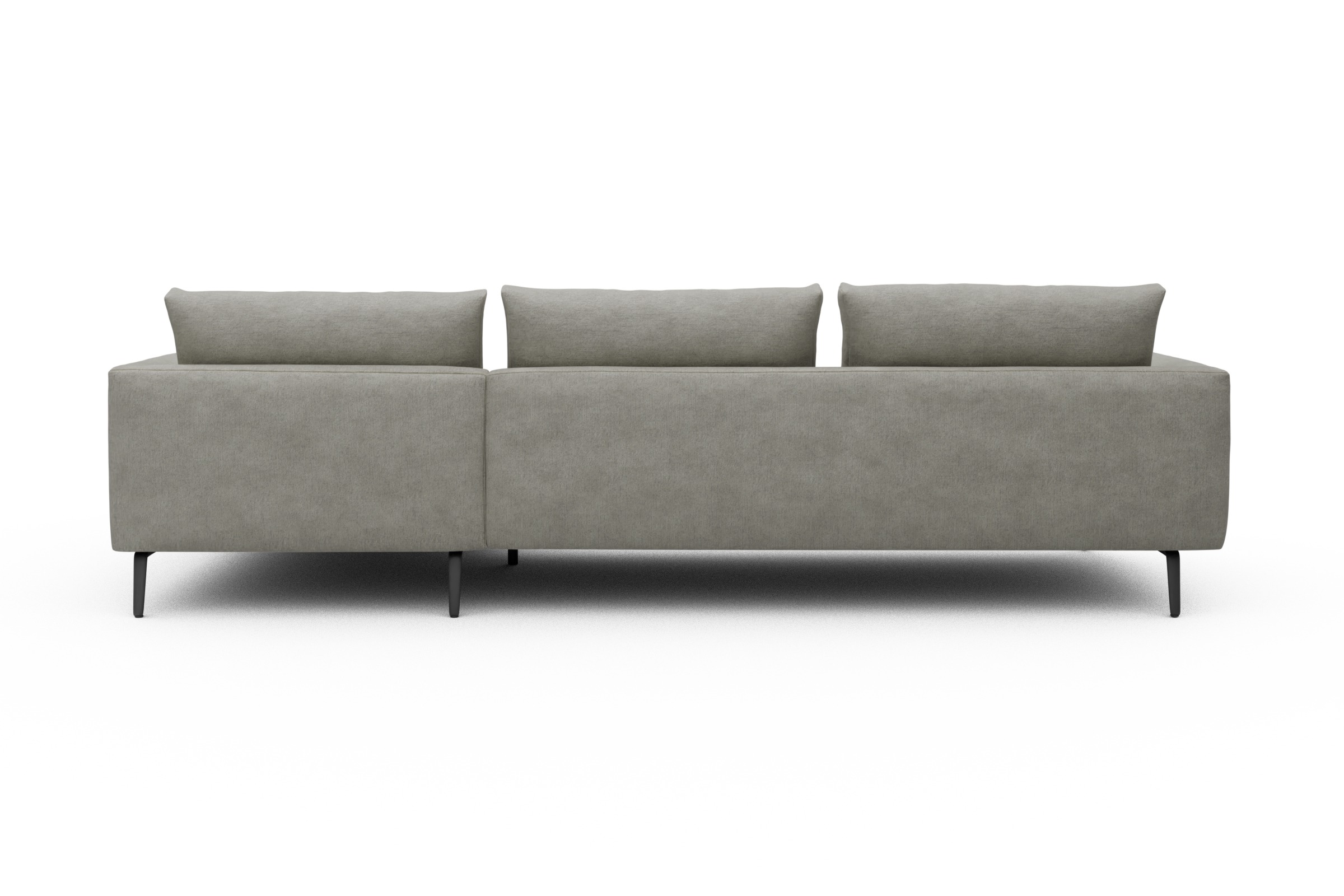 Ecksofa Karl Chaiselongue rechts mit 2,5-Sitzer Carreno-Moon-Stone-White