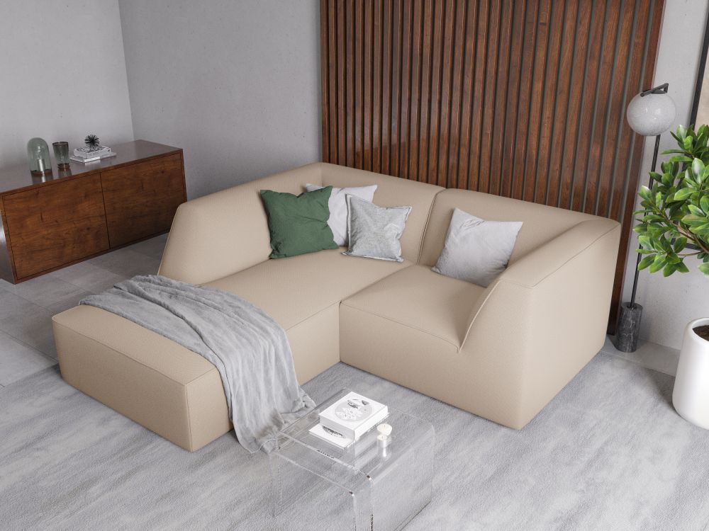 Cosmopolitan Design Ecksofa Siena 3-Sitzer Strukturierter Stoff Ottawa Beige Links
