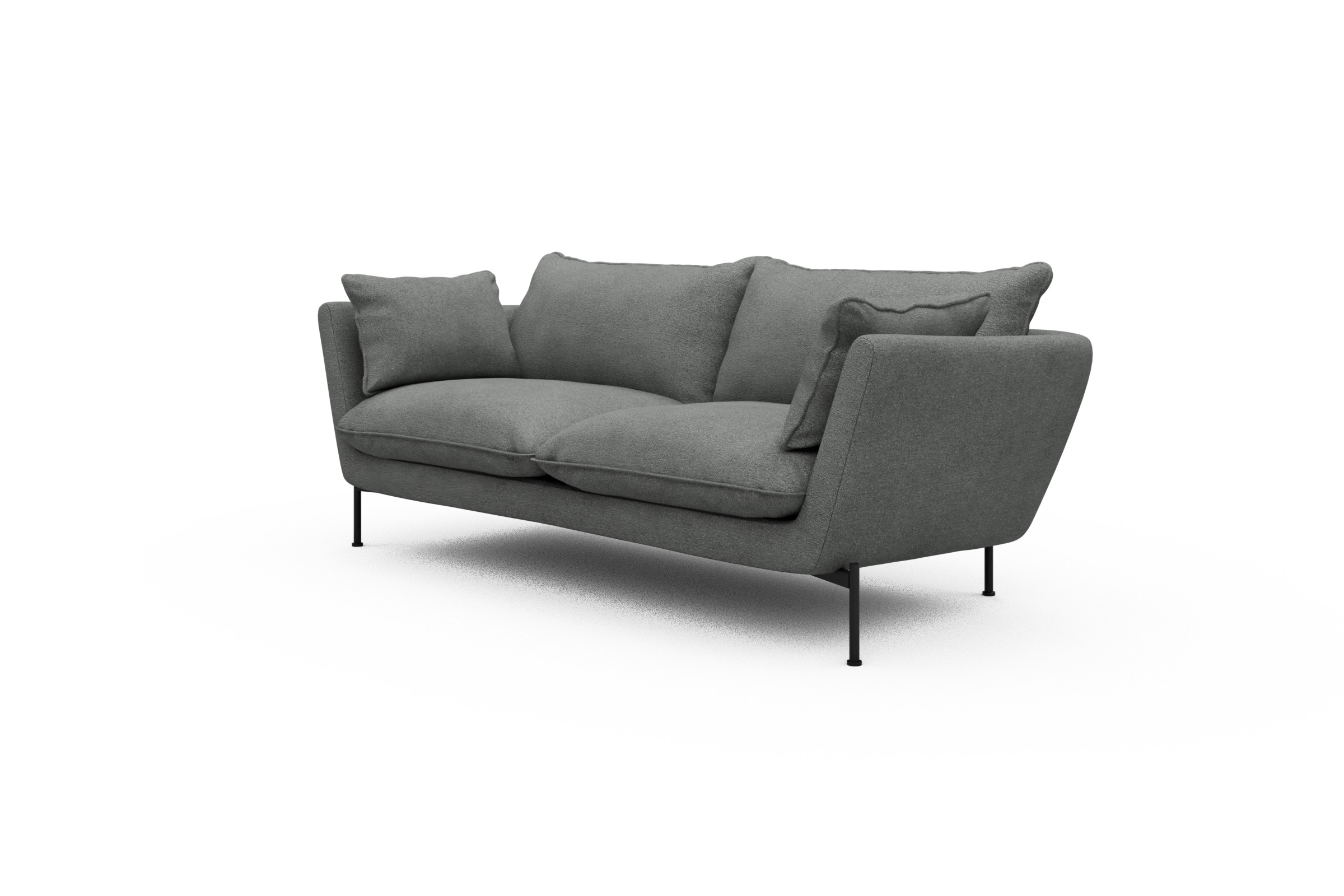 Sofa Anton PREMIUM 2-Sitzer Boucle-Ash-Grey