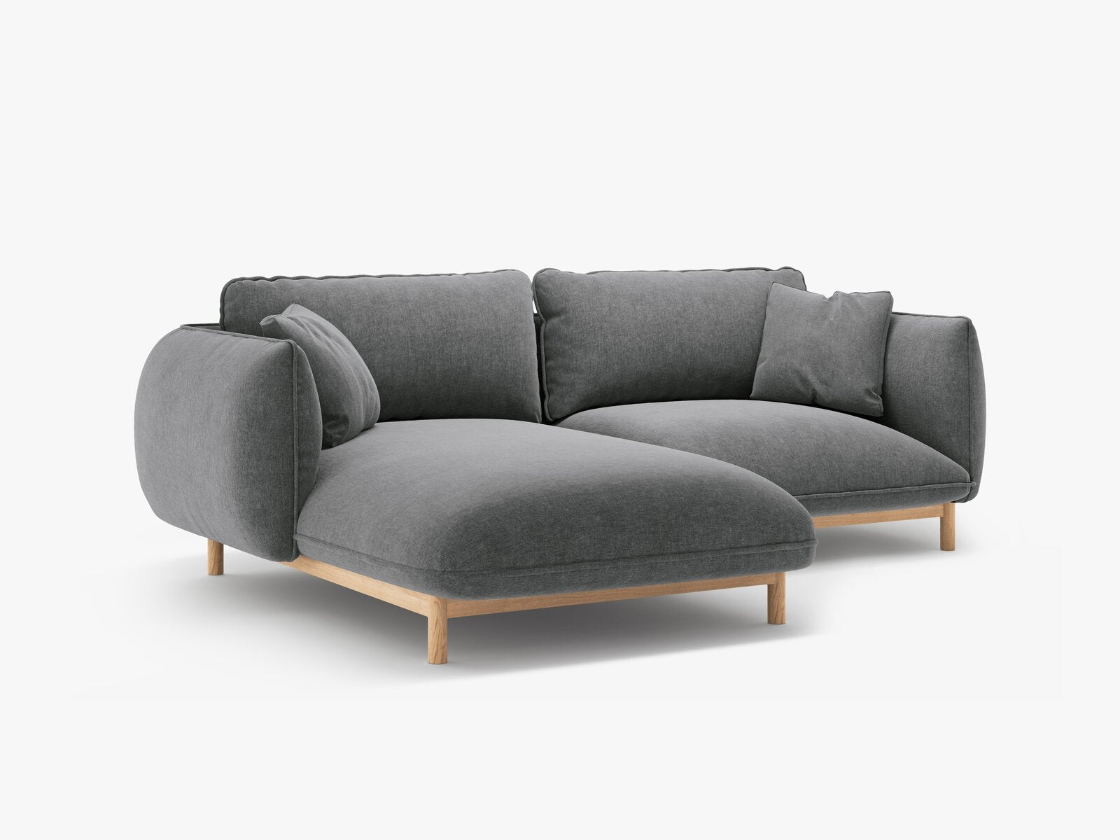 Micadoni Ada Ecksofa 3-Sitzer Links Strukturierter Stoff Wind Dunkelgrau