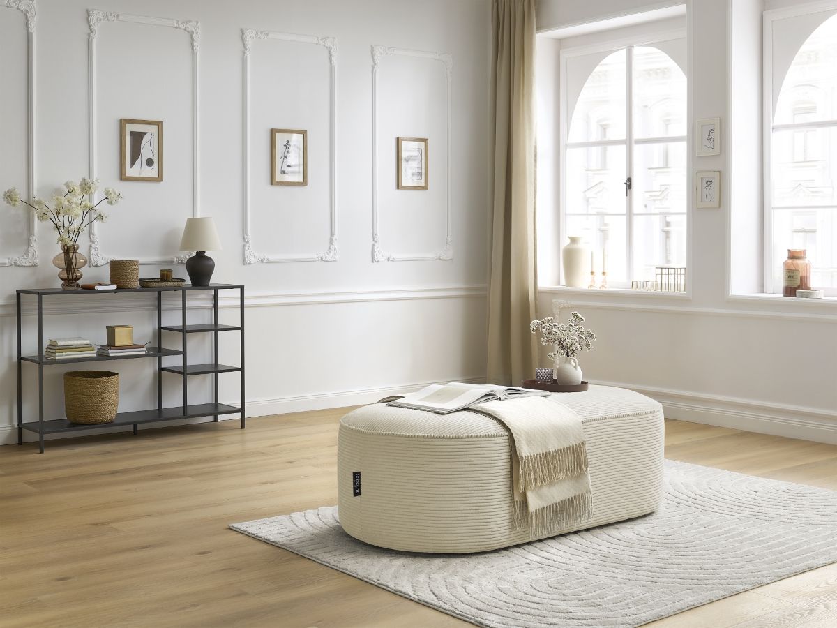 Bobochic Rousseau Pouf Cordsamt Beige