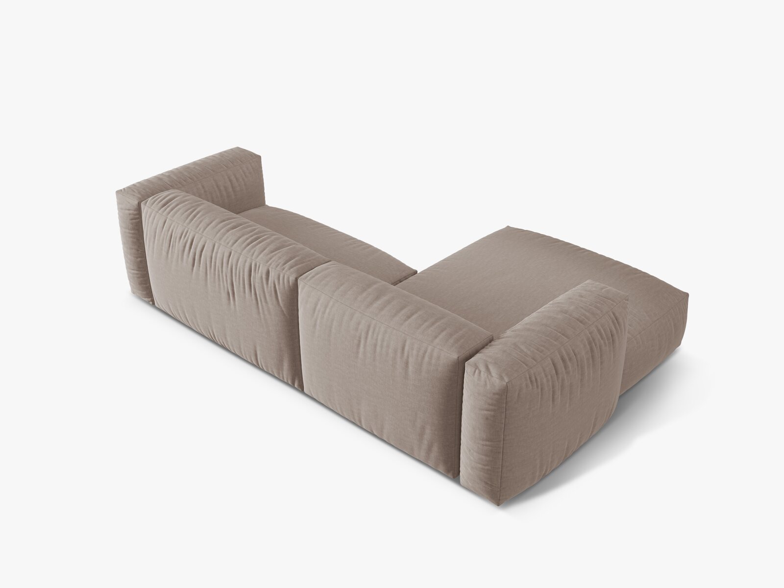 Micadoni Ecksofa Martina 2-Sitzer Links Strukturierter Stoff Boston Dunkelbeige