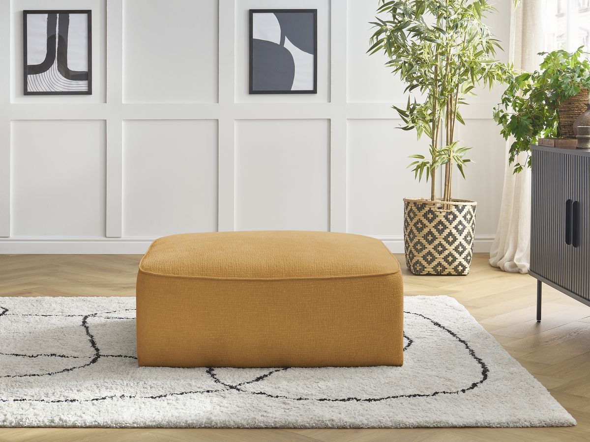 Bobochic Leopold Pouf Strukturstoff Gelb