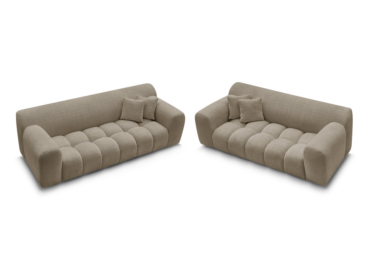 Bobochic Melisse Sofa 5-Sitzer Strukturstoff Taupe