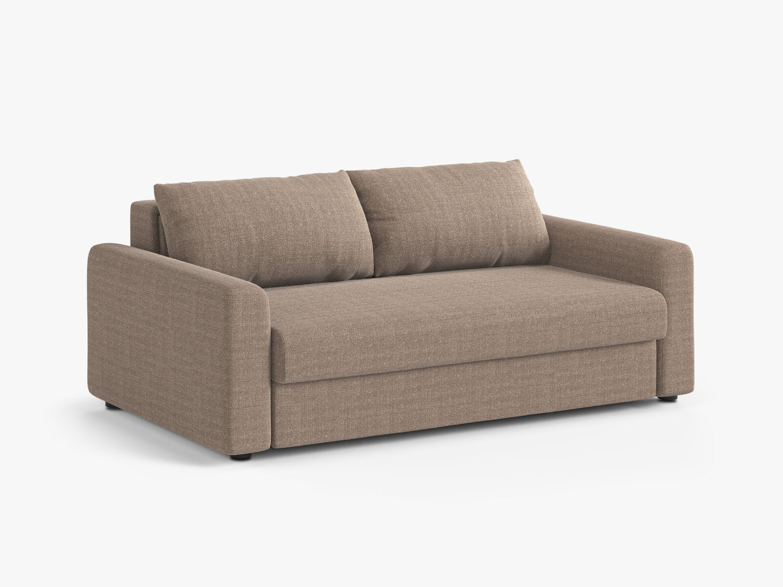Micadoni Sofa mit Schlaffunktion David 3-Sitzer Strukturierter Stoff Babel Hellbraun