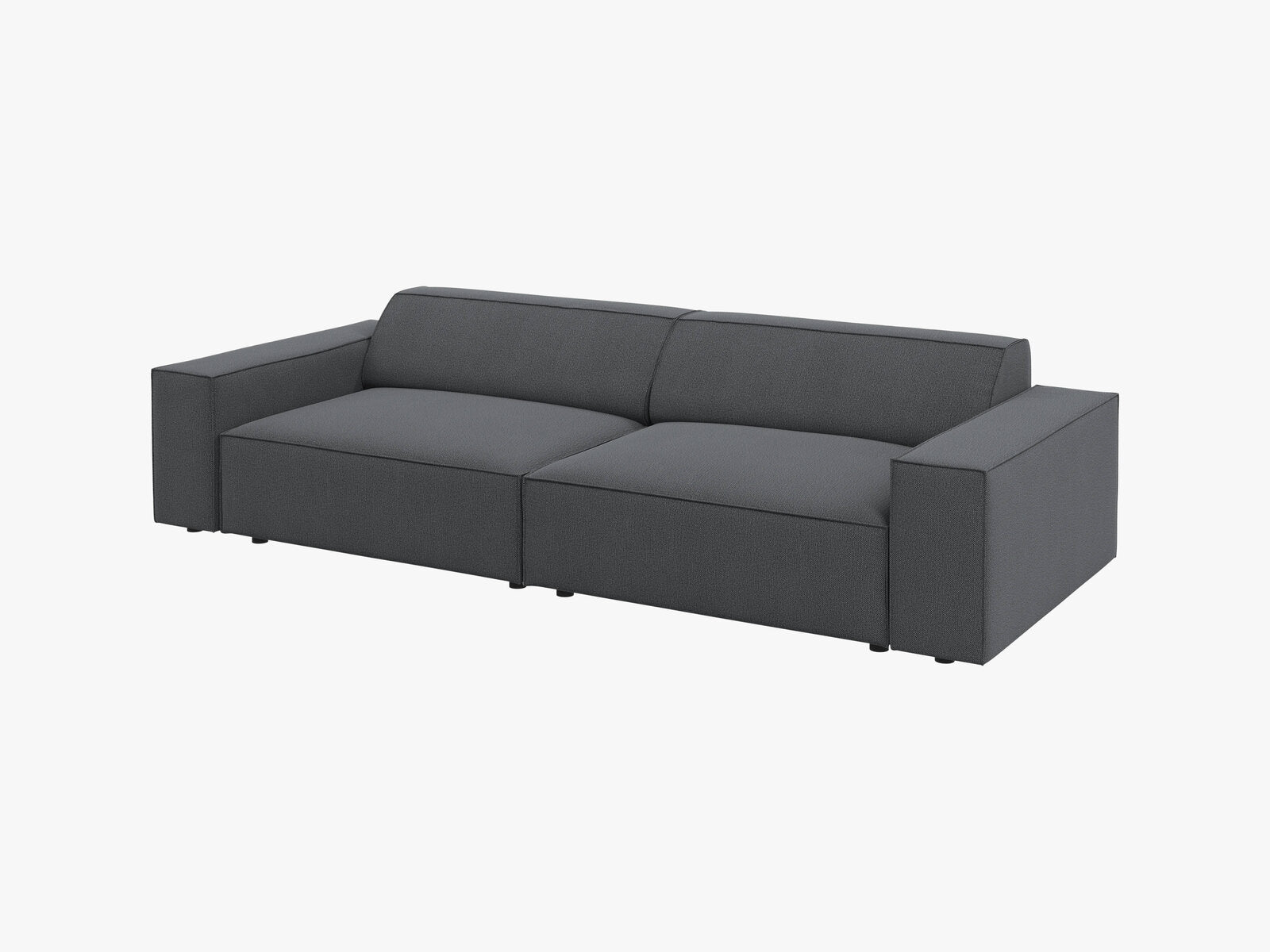 Micadoni 3-Sitzer Sofa Jodie Strukturierter Stoff Megan Dunkelgrau