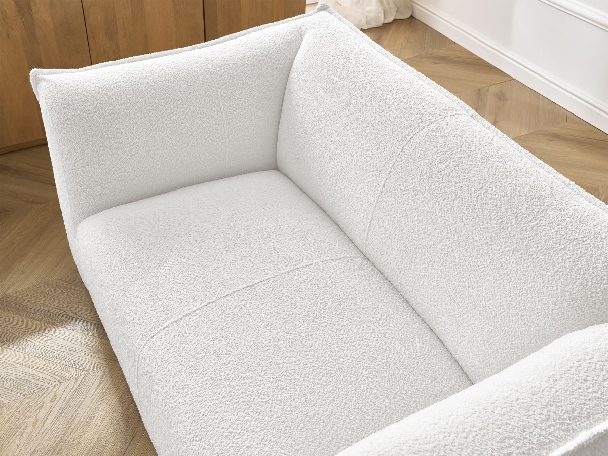 Bobochic Giorgia Sofa 2-Sitzer Bouclé-Stoff Weiß