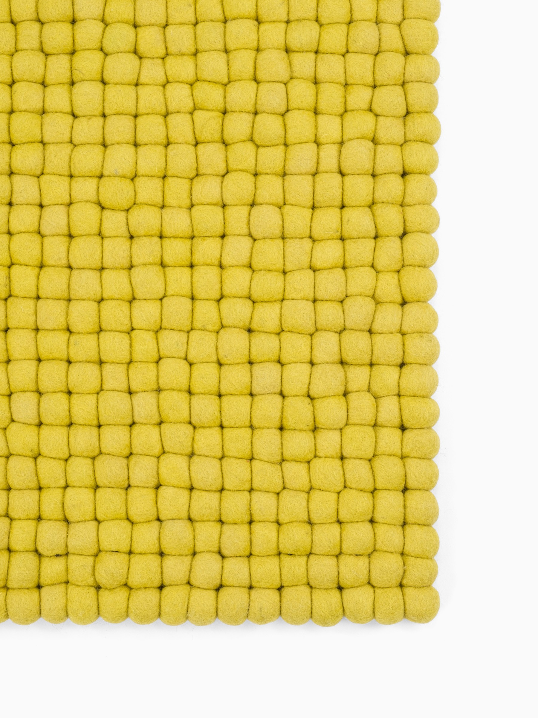 myfelt Horst Filzkugelteppich Gelb