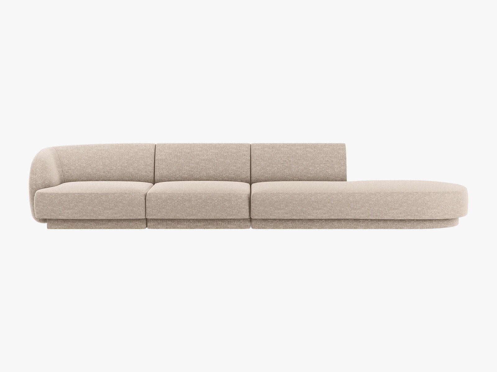 Micadoni Sofa Miley 4-Sitzer Rechts Chenille Eden Beige