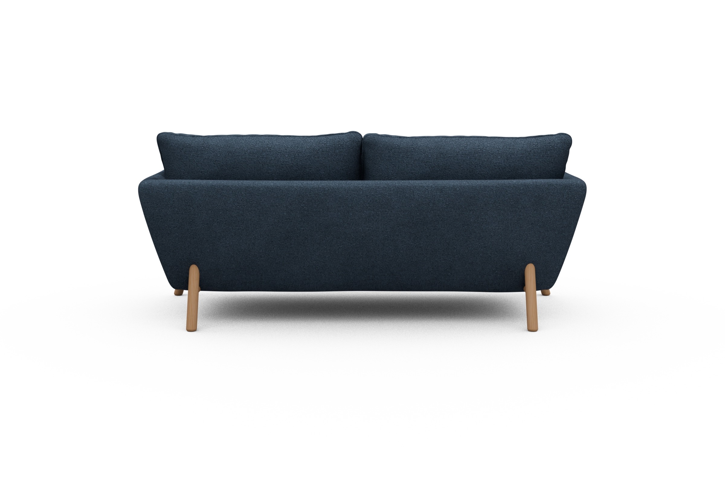Sofa Emil 2-Sitzer Beinfarbe Eiche Natur Boucle-Blue