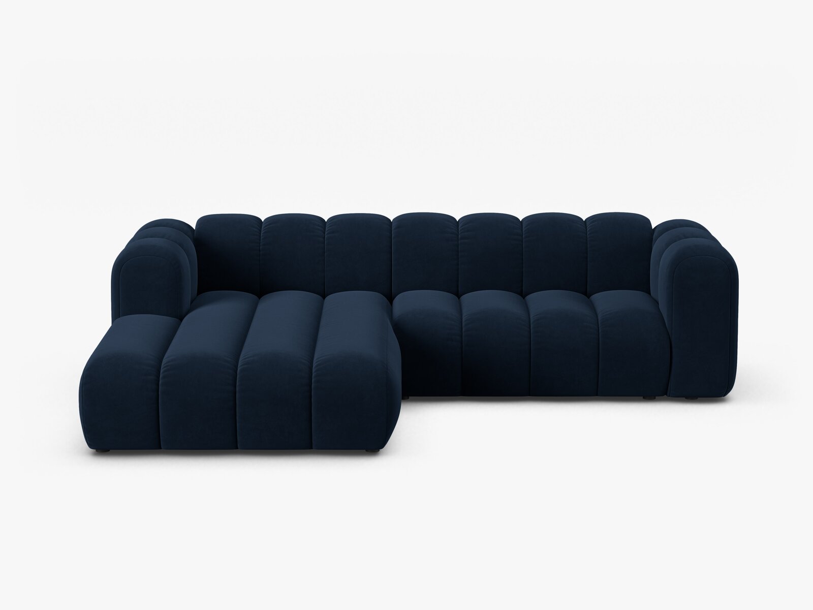 Micadoni Modulares Ecksofa Lupine 4-Sitzer mittelgroß Links Samt Salvador Königsblau