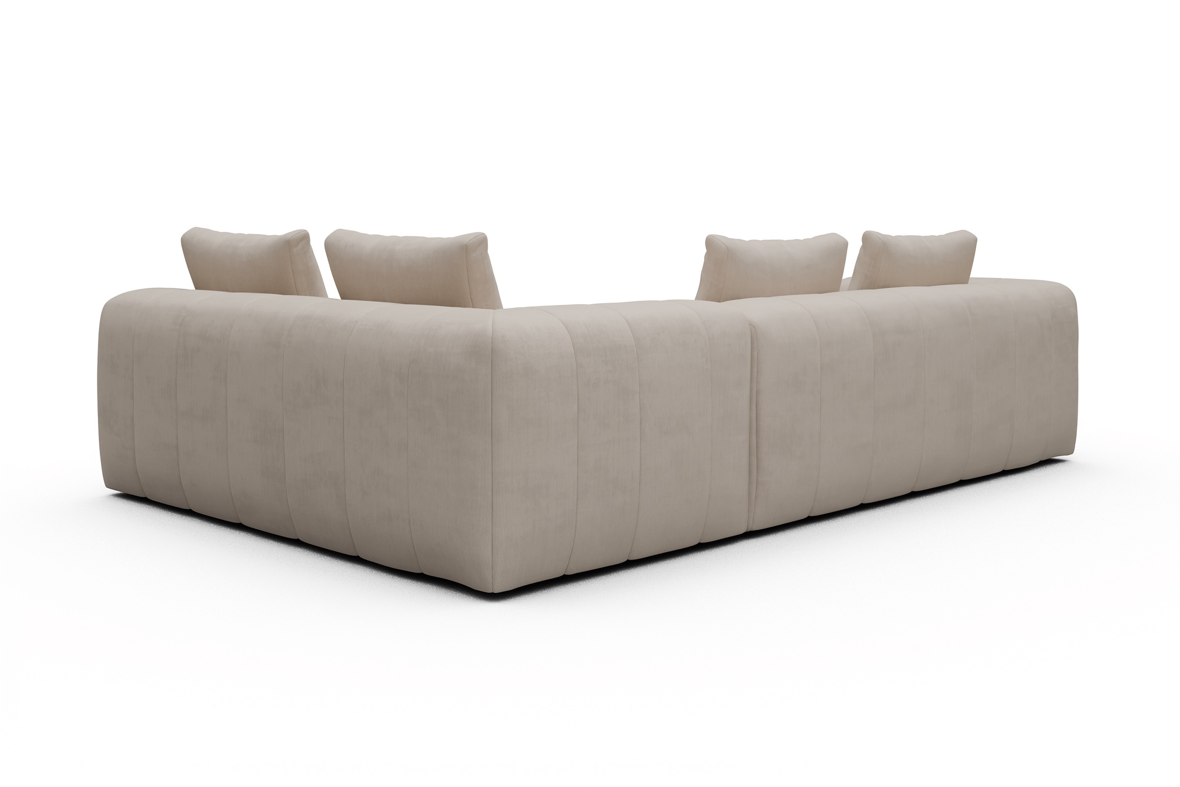Ecksofa Hugo 2x 2,5-Sitzer Armlehne links Cordufine-Off-White