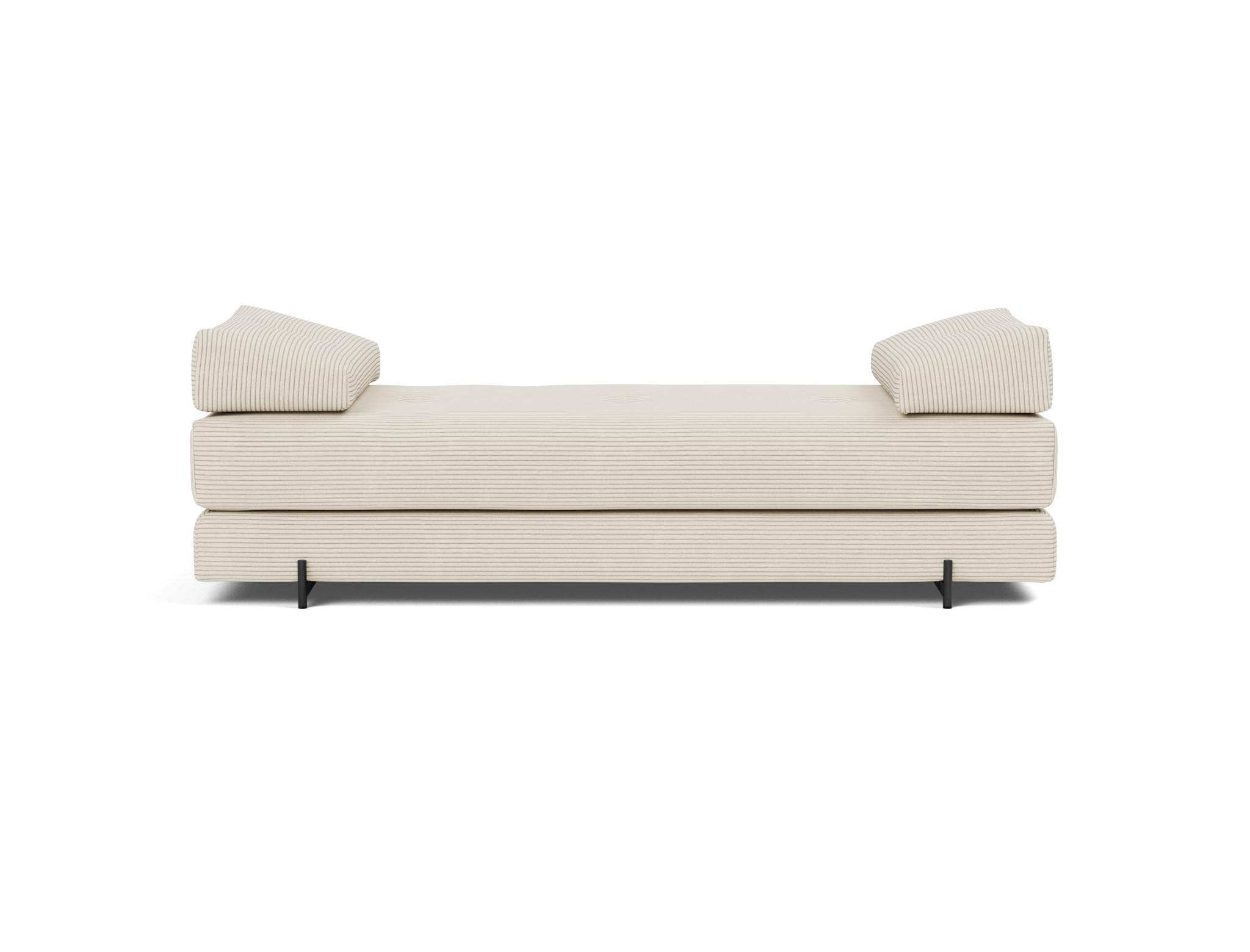 Tagesbett Sigmund Kord Corduroy 594-Ivory Beine Indu schwarz