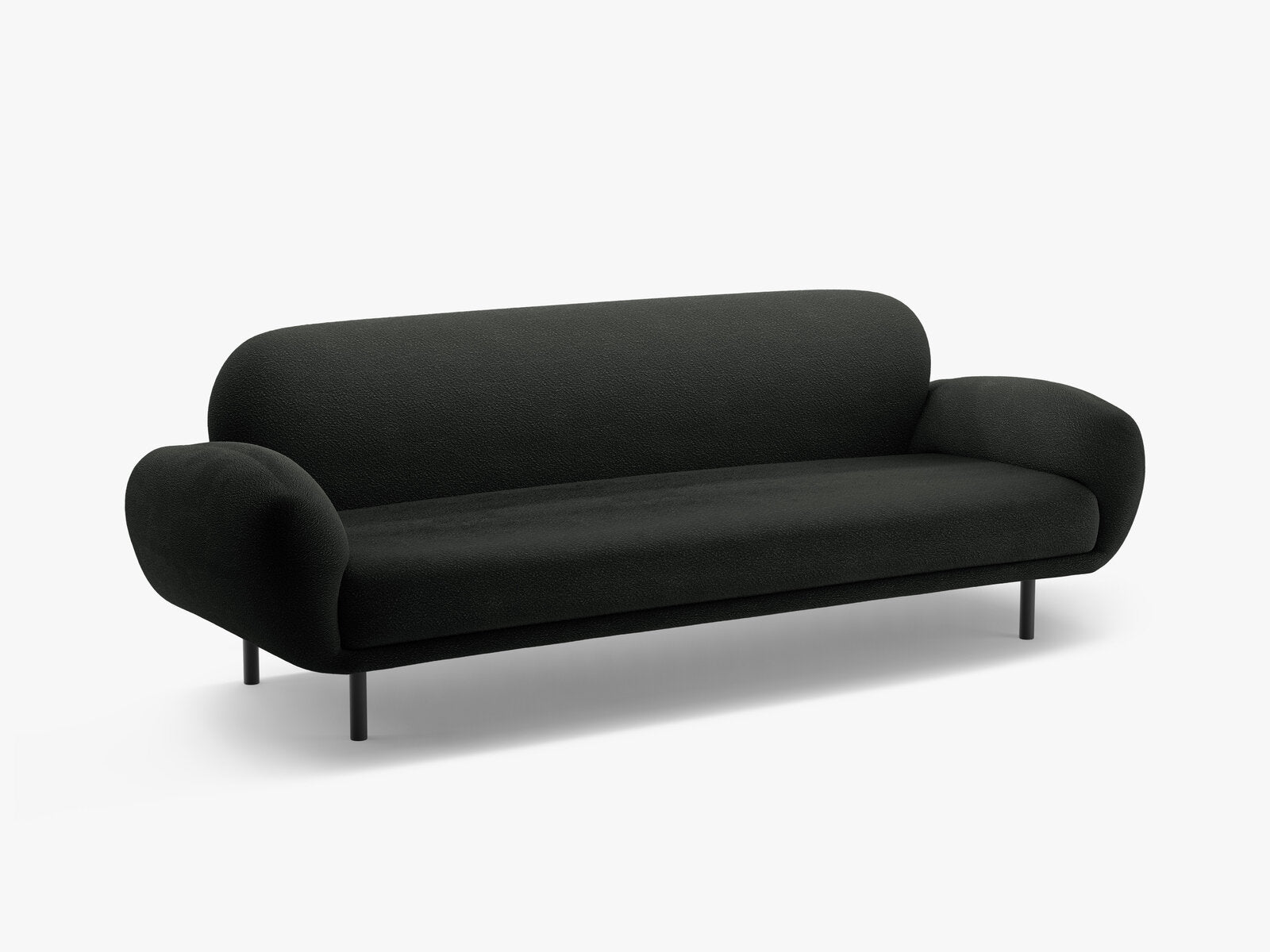 Micadoni Sofa Poppy 3-Sitzer Boucle Baloo Schwarz
