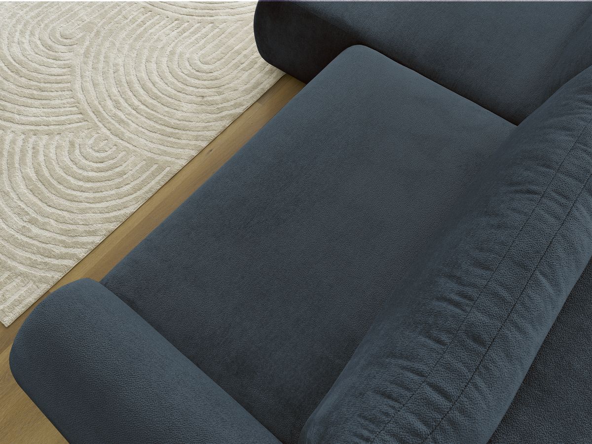 Bobochic Lucien Ecksofa mit Schlaffunktion und Bettkasten 314 × 167 cm Stoff Dunkelblau Ecke links