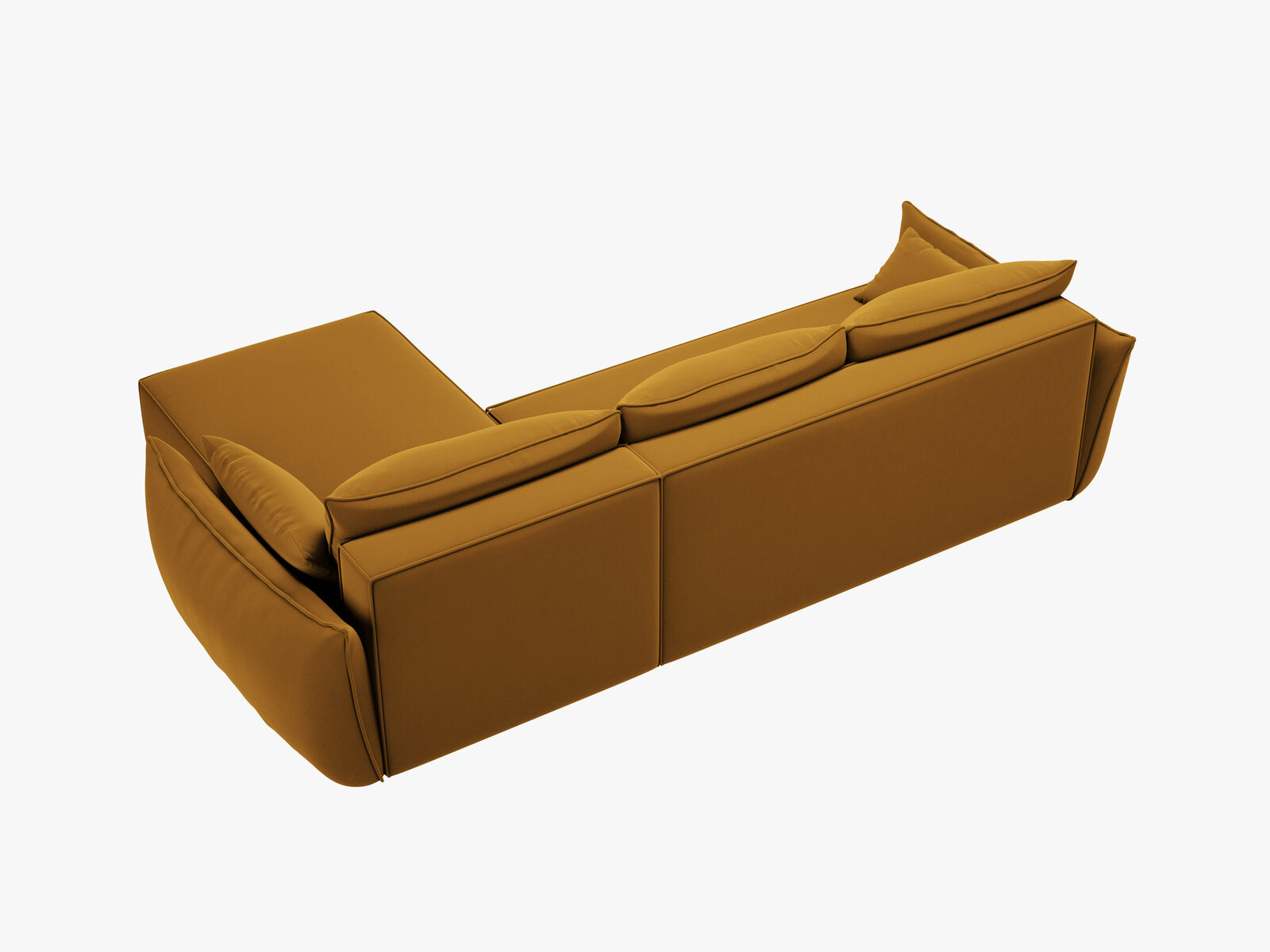 Micadoni Kaelle Ecksofa 4-Sitzer mit Schlaffunktion Links Samt Bluvel Gelb