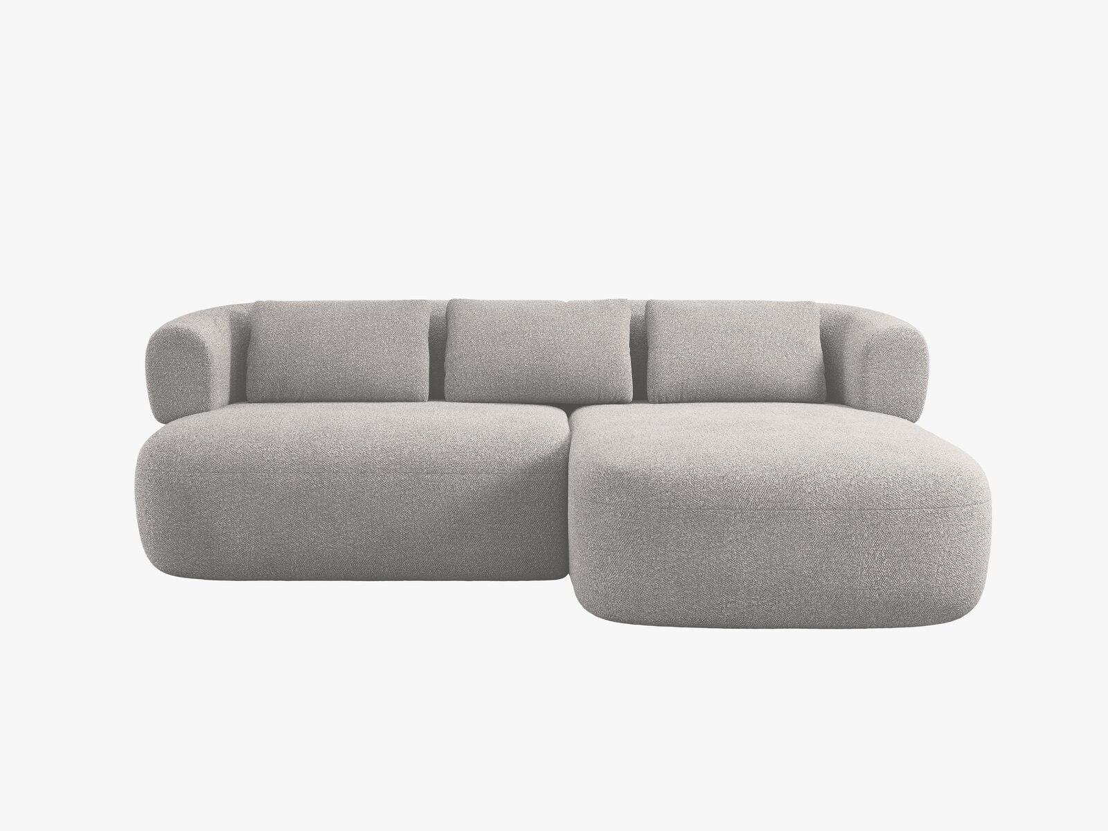 Micadoni 5-Sitzer Ecksofa Jenny Kleine Version Rechts Boucle Now or Never Hellgrau
