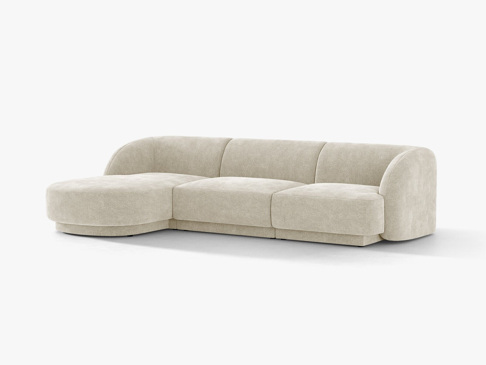 Micadoni Ecksofa Miley 4-Sitzer Chenille Eden Helles Beige Links