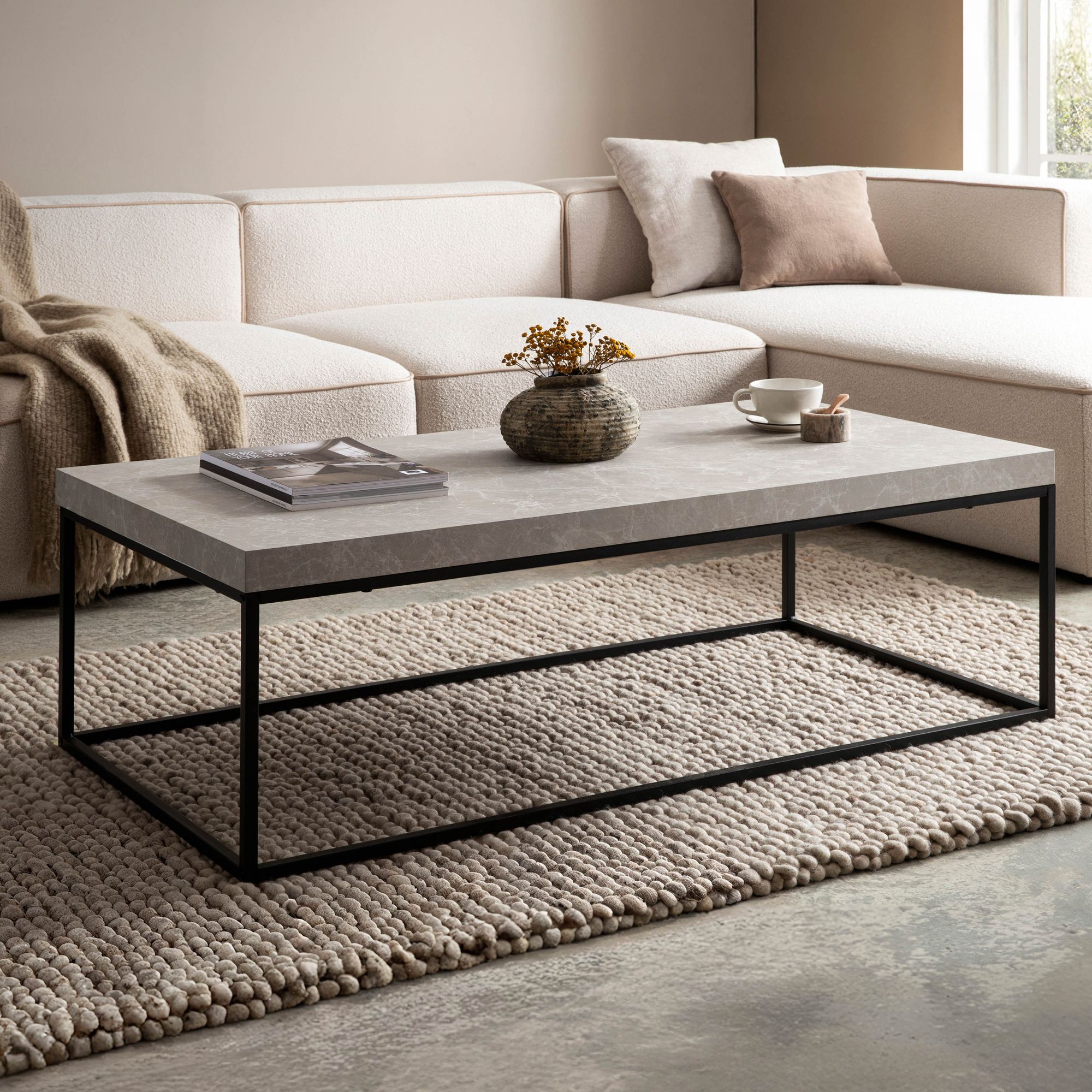 Couchtisch Flekke Beige 120 × 60 × 38 cm